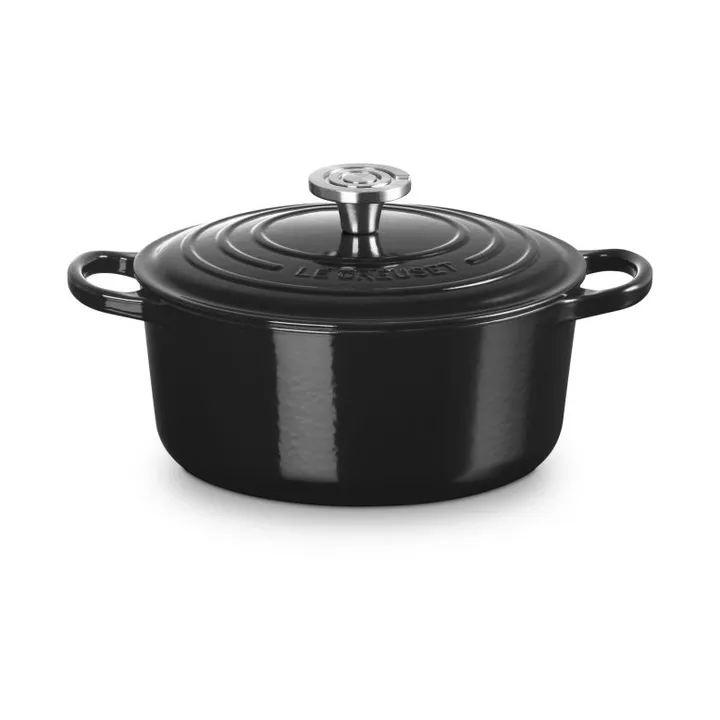 Le Creuset Signature Gusseisen runder Bräter - Schwarz, 4,2 l - Le Creuset