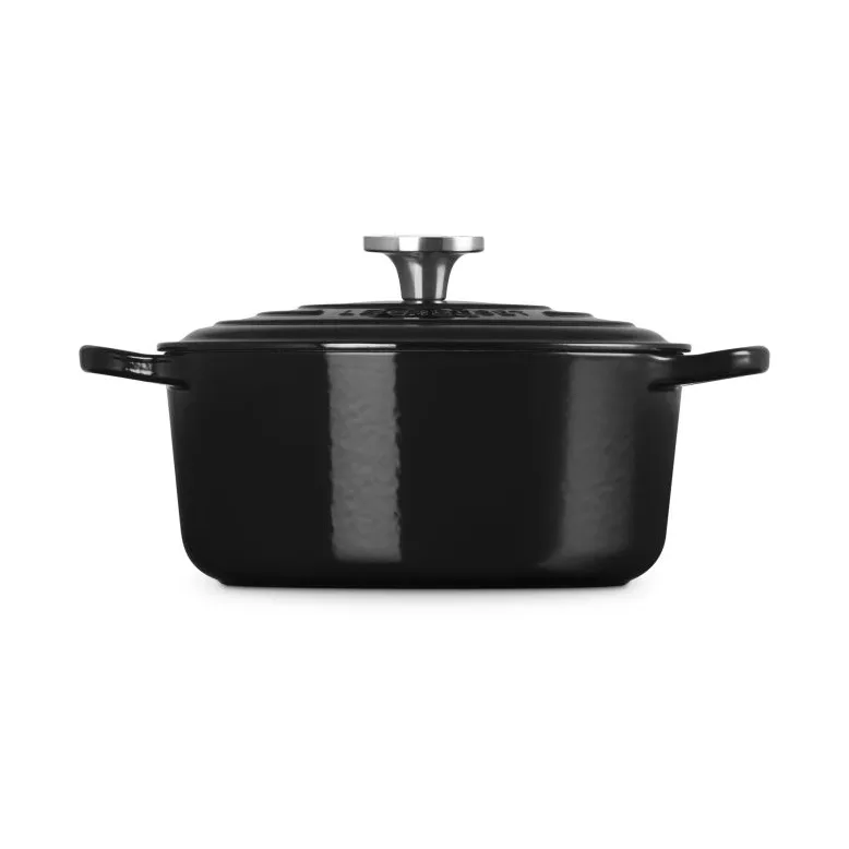 Le Creuset Signature Gusseisen runder Bräter, Schwarz, 4,2 l Le Creuset
