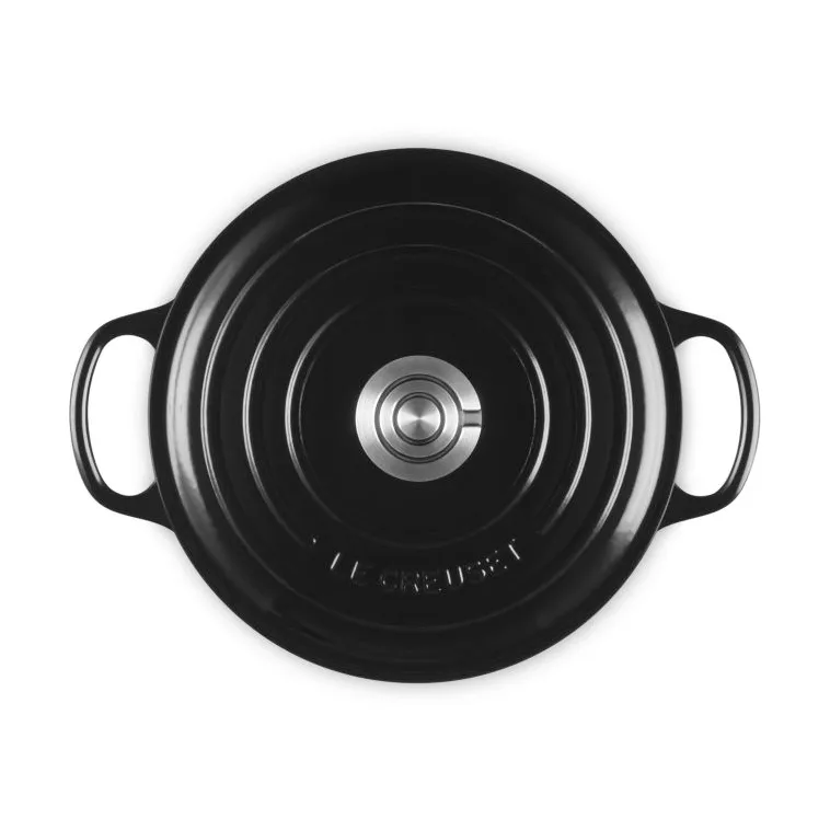 Le Creuset Signature Gusseisen runder Bräter, Schwarz, 4,2 l Le Creuset