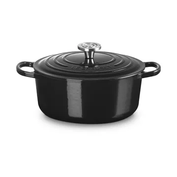 Le Creuset Signature Gusseisen runder Bräter - Schwarz, 5,3 l - Le Creuset