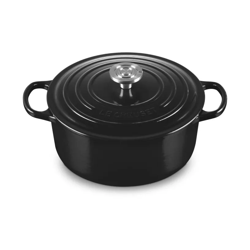 Le Creuset Signature Gusseisen runder Bräter, Schwarz, 5,3 l Le Creuset