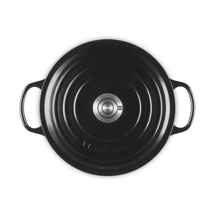 Le Creuset Signature Gusseisen runder Bräter, Schwarz, 5,3 l Le Creuset