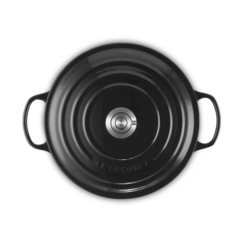 Le Creuset Signature Gusseisen runder Bräter, Schwarz, 6,7 l Le Creuset