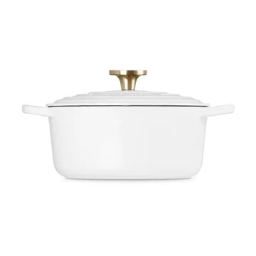 Le Creuset Signature Gusseisen runder Bräter - Weiß, 4,2 l - Le Creuset