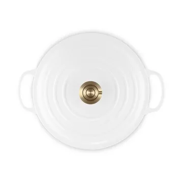Le Creuset Signature Gusseisen runder Bräter - Weiß, 6,7 l - Le Creuset