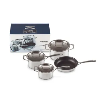 Le Creuset Topf- und Pfannenset - Edelstahl, 4-teilig - Le Creuset