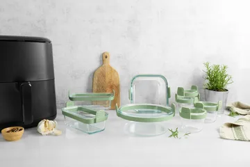 Lékué Air Fryer runde Glasform - Transparent - Lékué