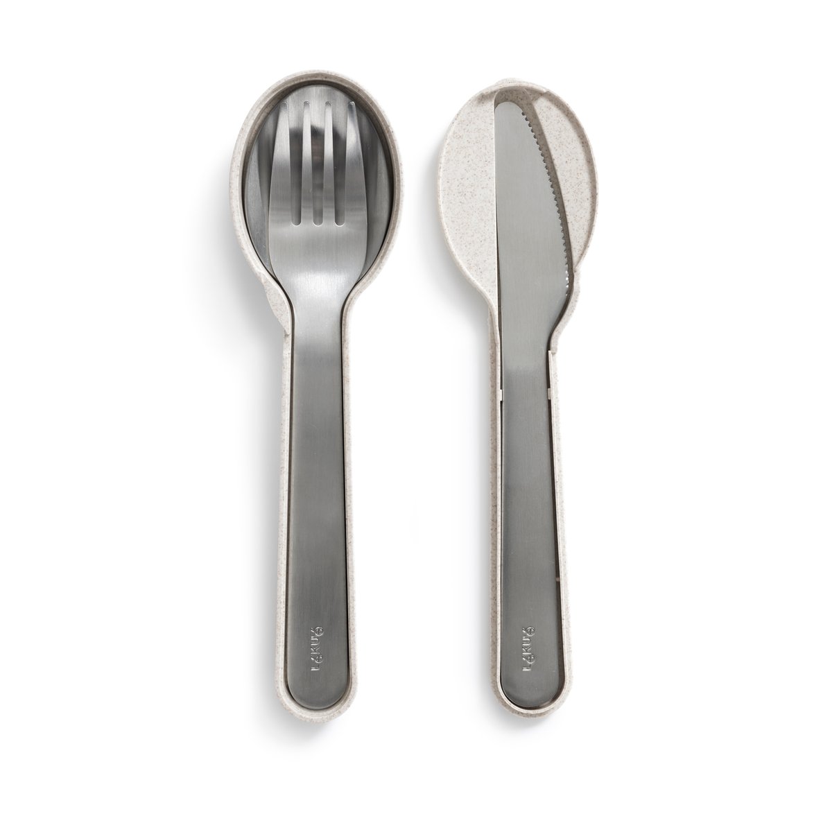 Lékué Lékué Besteckset mit Etui 5 Teile Beige