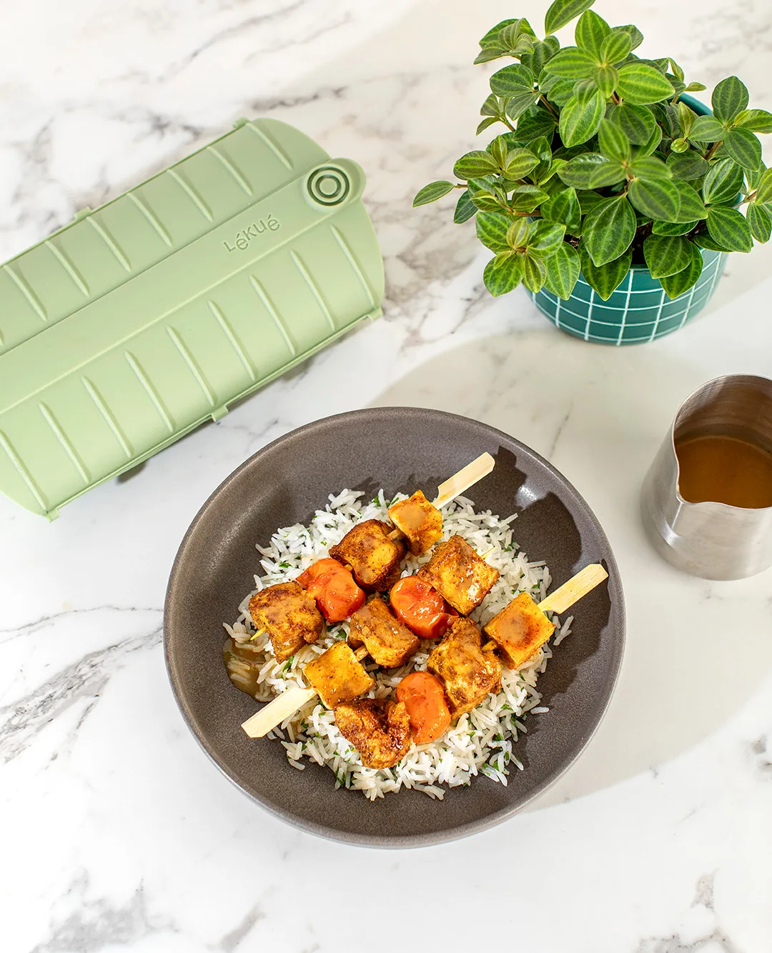 Lékué Dampfgarer, Grün, 2-teilig Lékué