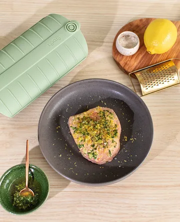 Lékué Dampfgarer - Grün, mit Tablett, 2-teilig - Lékué