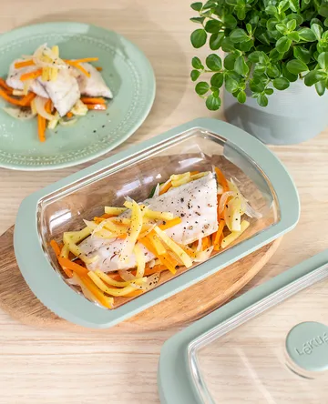 Lékué Dampfgarer - Transparent, Glas, 2-teilig - Lékué