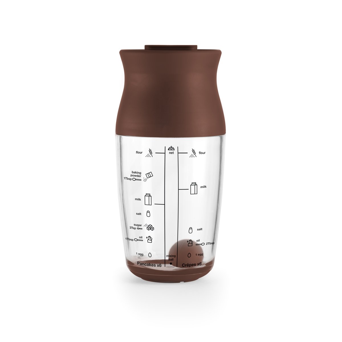 Lékué Lékué Pfannkuchenmischer Shaker Braun