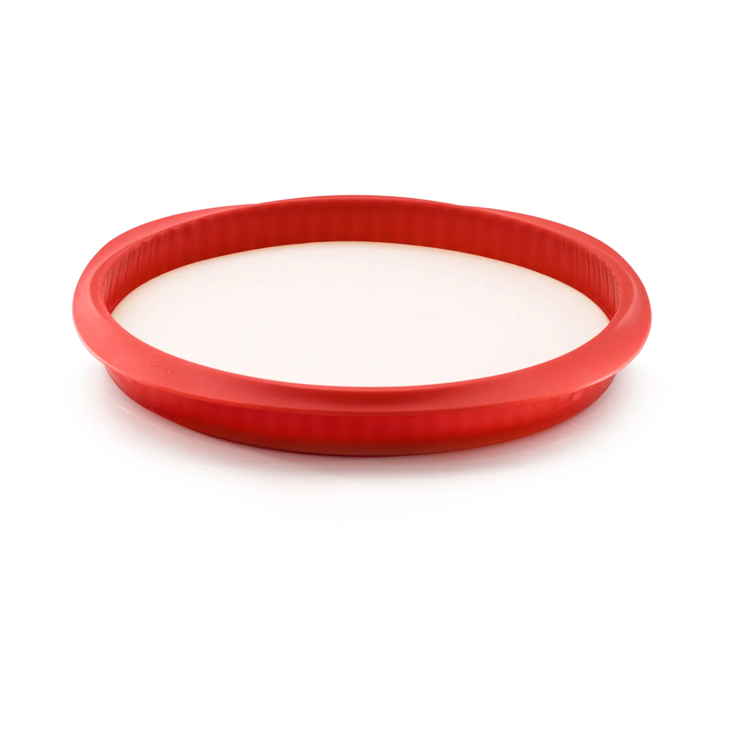 Lékué Quiche-Backform mit Teller 28 cm, Rot Lékué