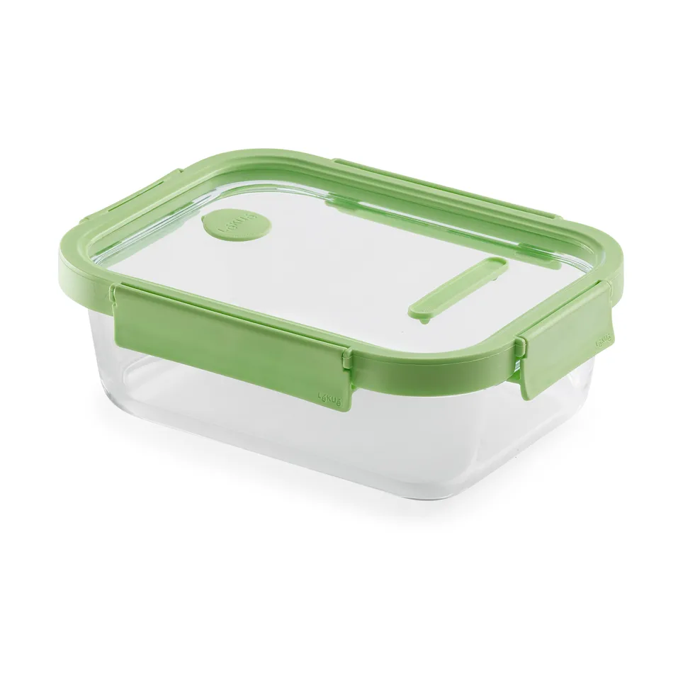 Lékué Lékué rechteckige Glas-Lunchbox 1,52 L Grün