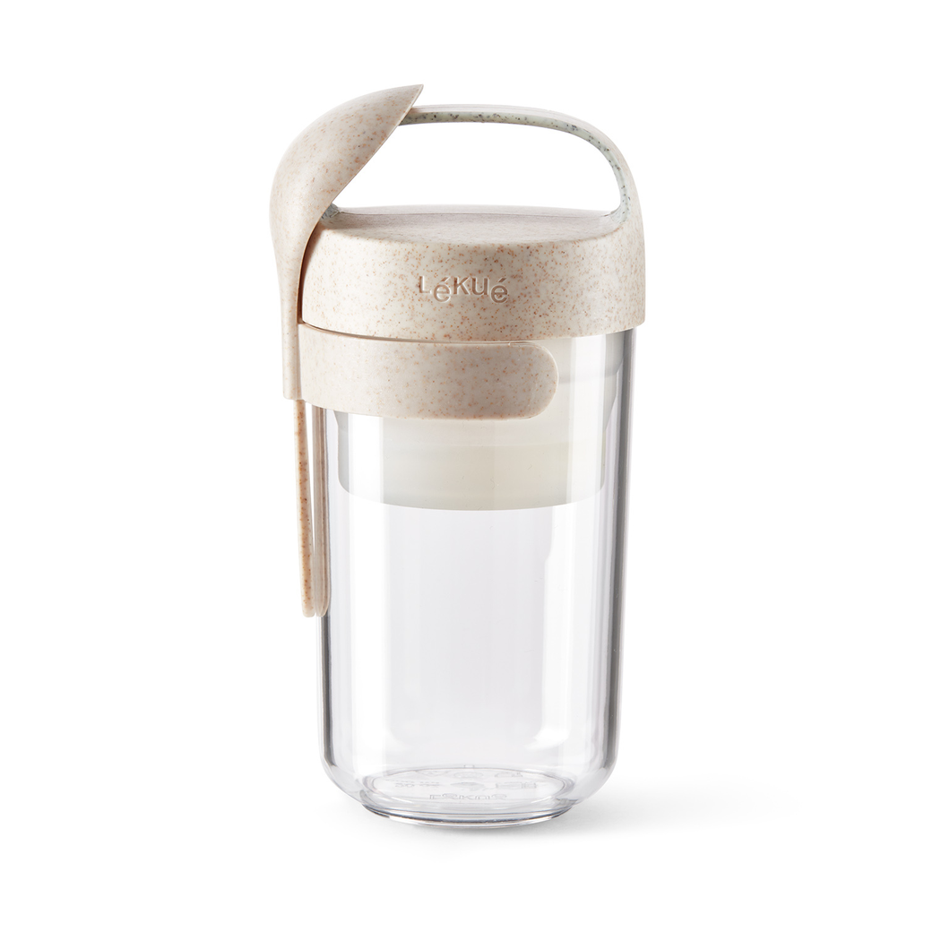 Lékué Lékué To Go Dose Organic mit Löffel beige 0,4 L