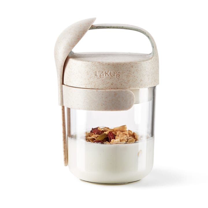 Lékué To Go Dose Organic mit Löffel beige, 0,4 L Lékué