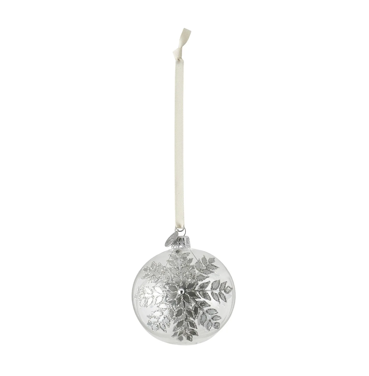 Cadelia Weihnachtskugel Eisblume Ø8cm, Klar-silber Lene Bjerre