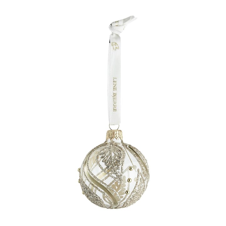 Cadelia Weihnachtskugel mit Blättern Ø6cm, Klar-gold Lene Bjerre