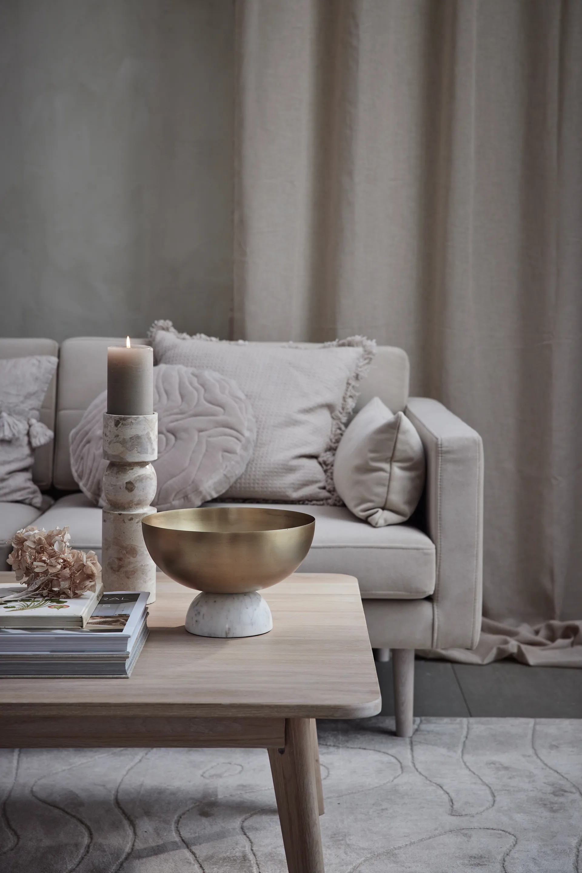 Ellia Kerzenständer 30 cm, Linen Lene Bjerre