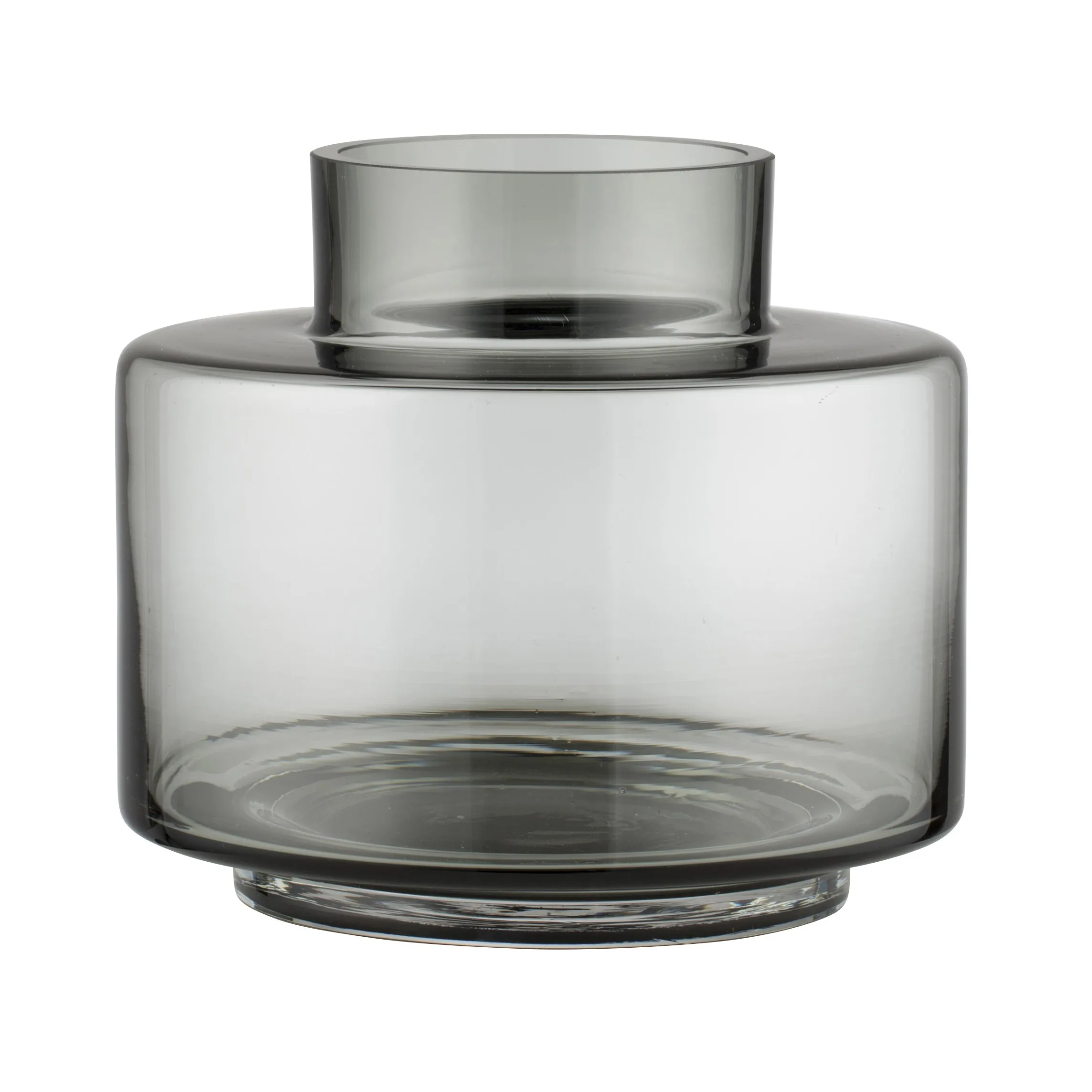 23002 Vaso Medio Tondo Bianco con Pampas Claraluna