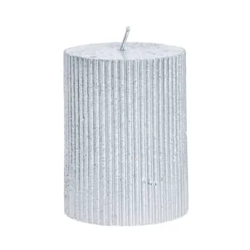 Lissa Kerze Ø7x10 cm - Silber - Lene Bjerre