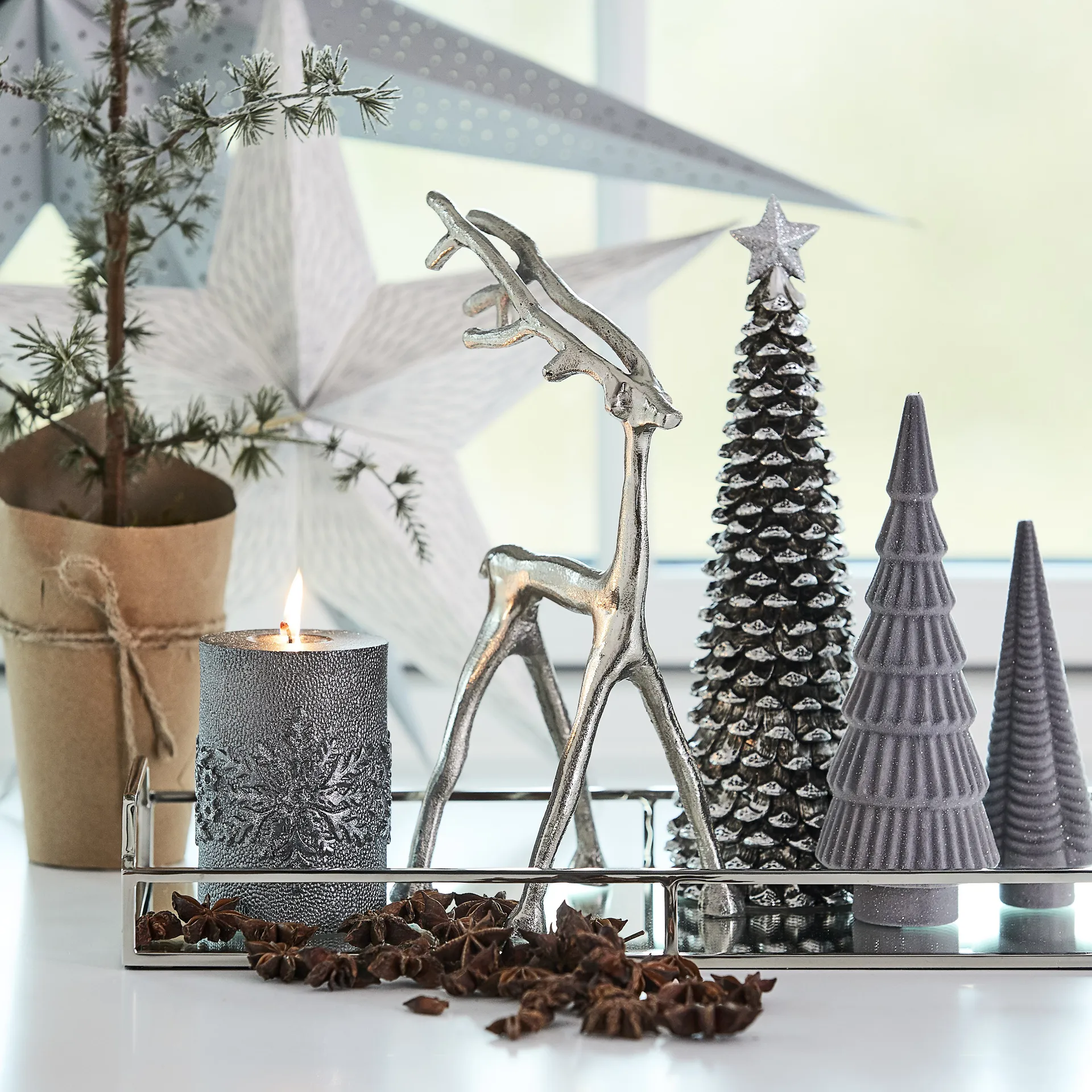 Marely Dekoration Rentier silber, Klein 27cm Lene Bjerre