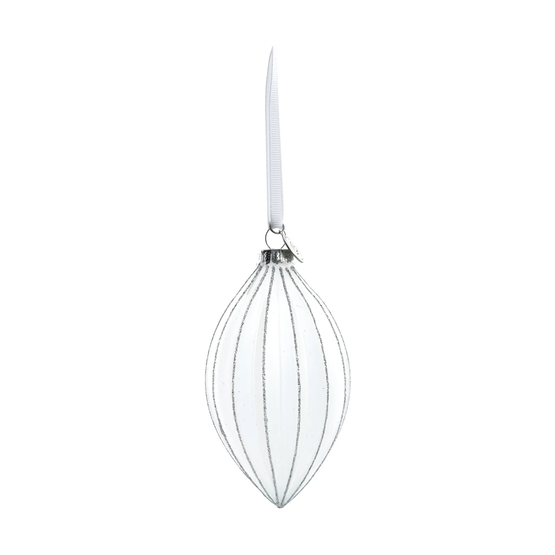 Navina Christbaumkugel 12cm, White-Silver Lene Bjerre
