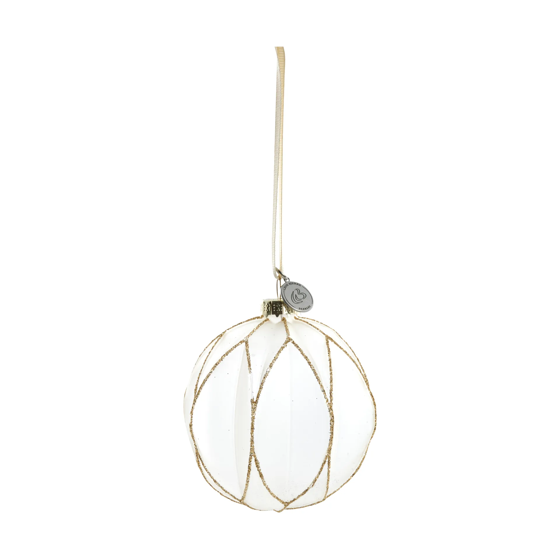 Navina Christbaumkugel Ø8cm, White-Light gold Lene Bjerre