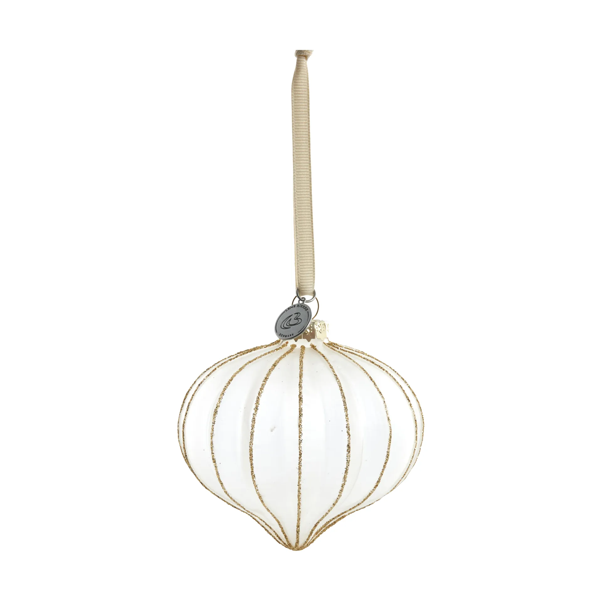 Navina Christbaumkugel 8cm, White-Light gold Lene Bjerre