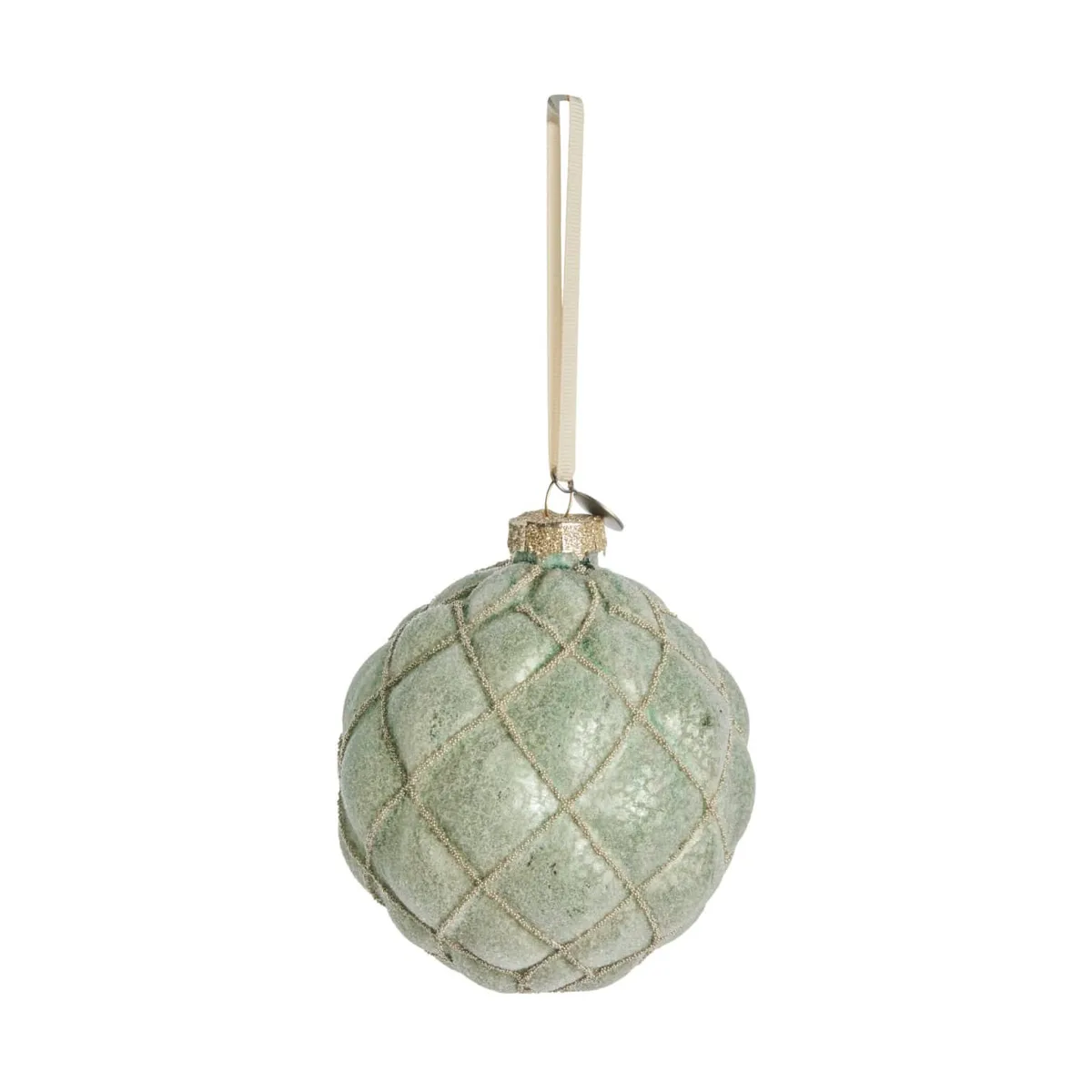 Lene Bjerre Norille Weihnachtskugel Ø11 cm Dusty green, Netz