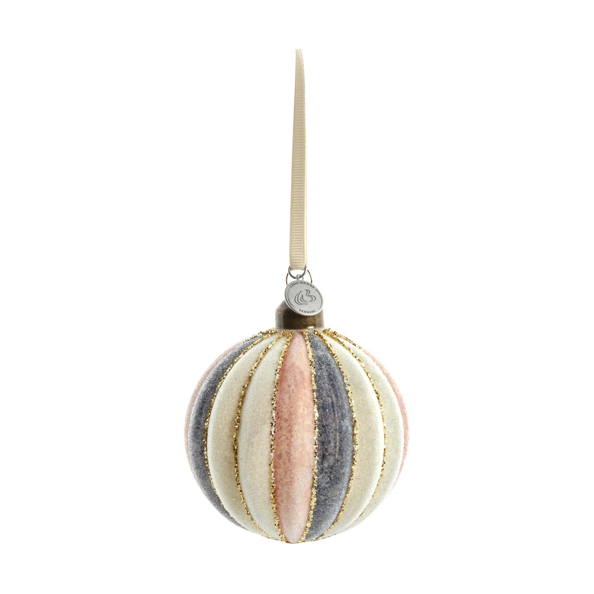 Noville Christbaumkugel Ø8cm, White-dark grey-rose Lene Bjerre