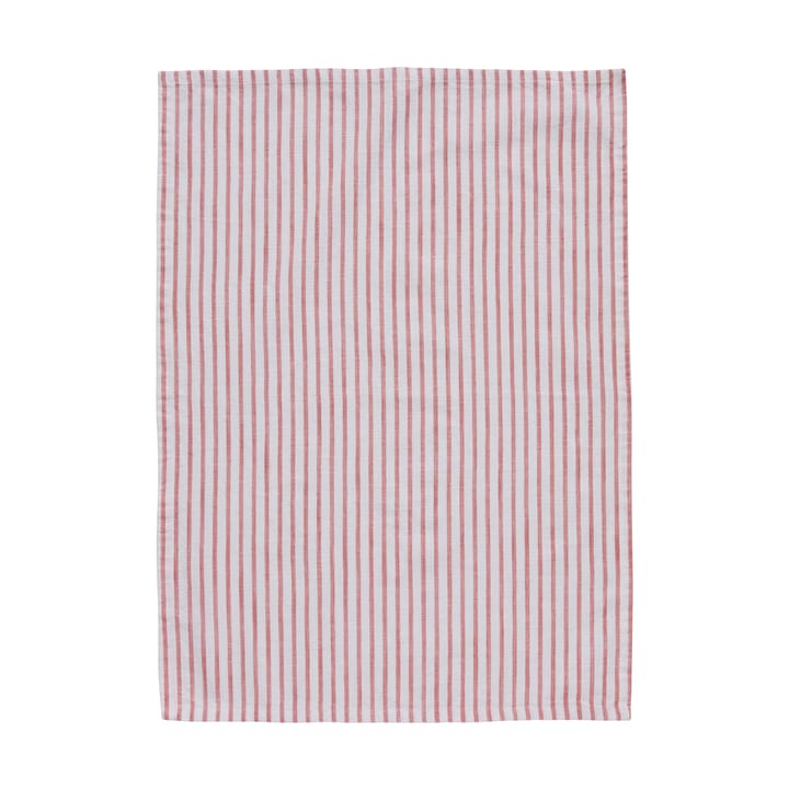 Olivia Geschirrtuch schmale Streifen 50x70 cm - Off White-Dark Coral - Lene Bjerre