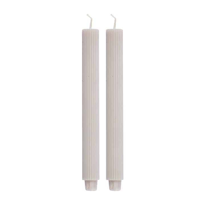 Ribbat Kerze 25cm 2er Pack - Linen - Lene Bjerre