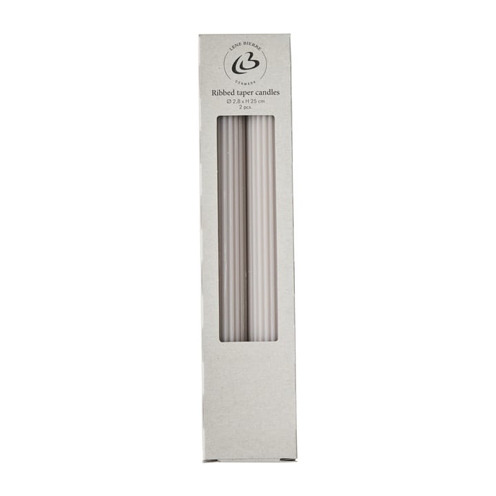 Ribbat Kerze 25cm 2er Pack, Linen Lene Bjerre