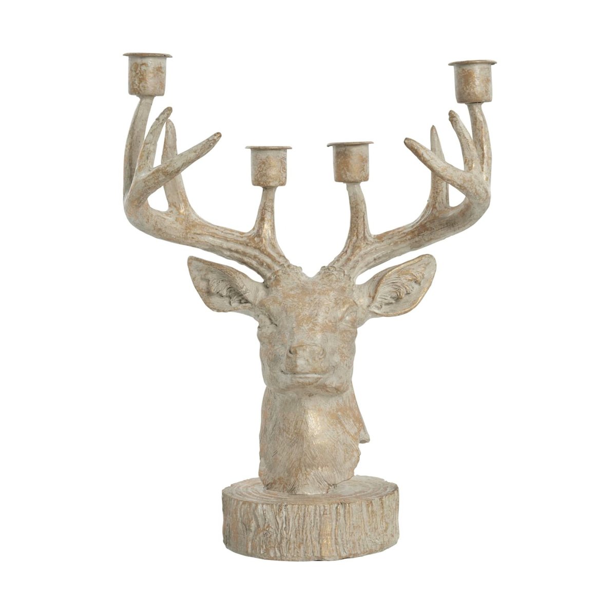 Lene Bjerre Serafina Kerzenständer Hirsch 31 cm Antikgold hell