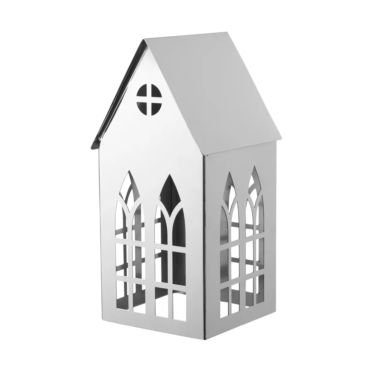 Sigrine House Windlicht, Silberfarben, 11,5x11xH23 cm Lene Bjerre