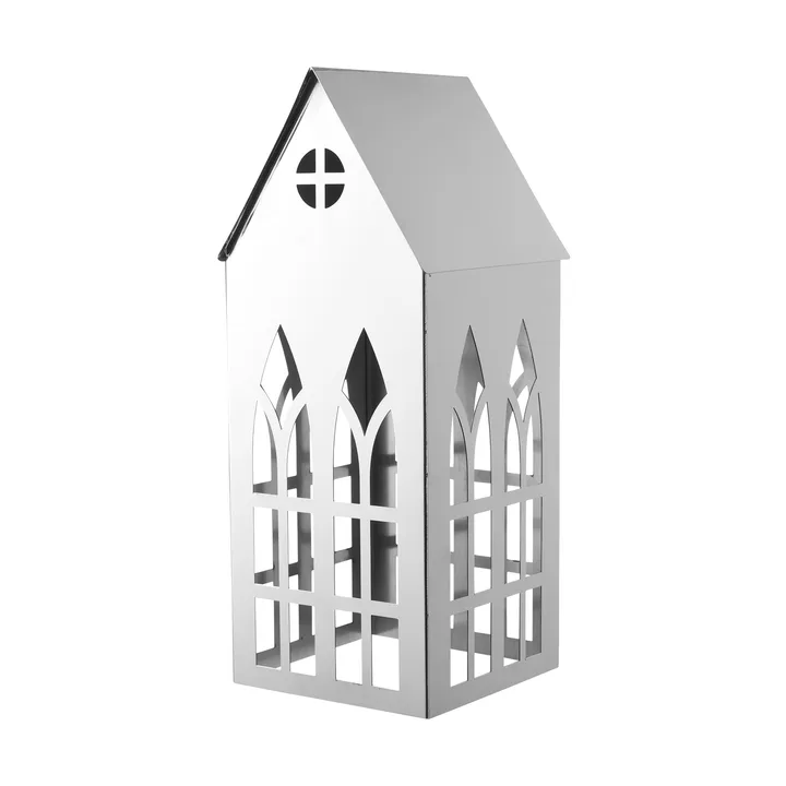 Sigrine House Windlicht - Silberfarben, 14x14xH33 cm - Lene Bjerre