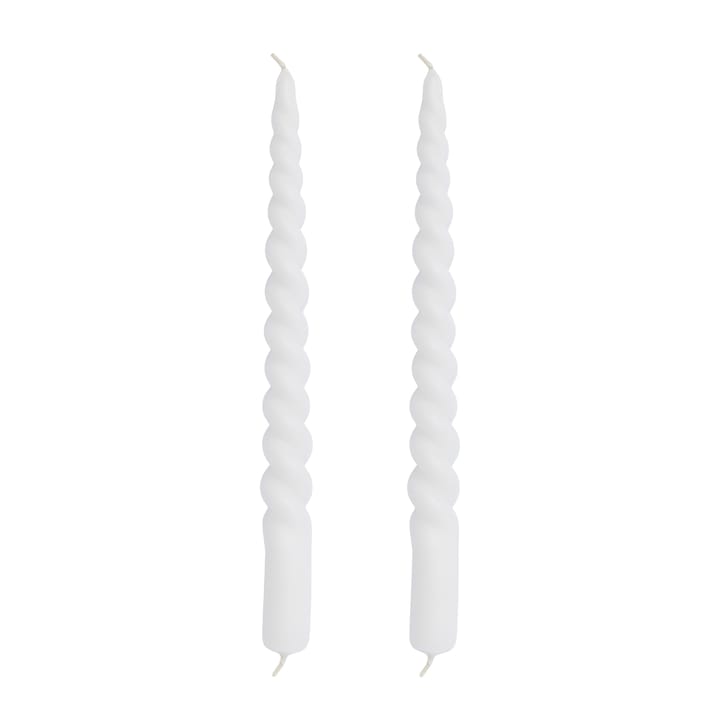 Twisted gedrehte Kerze 25cm 2er Pack - White - Lene Bjerre