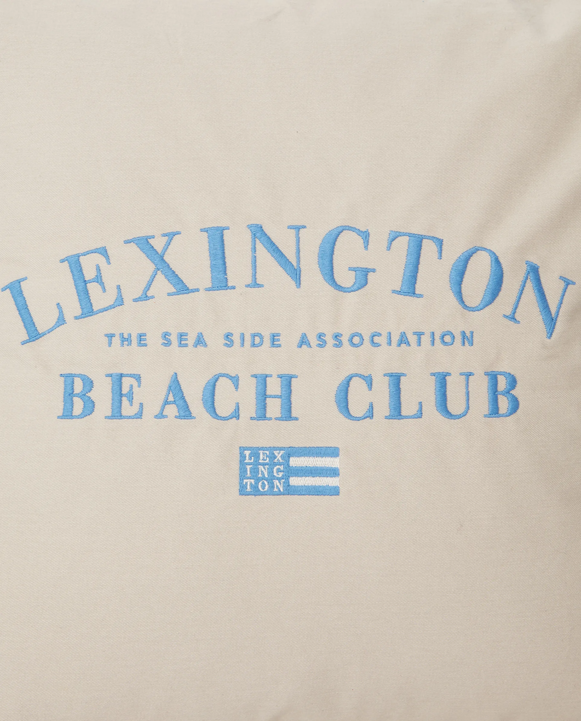 Beach Club Embroidered Kissenbezug 50 x 50cm, Beige-blau Lexington