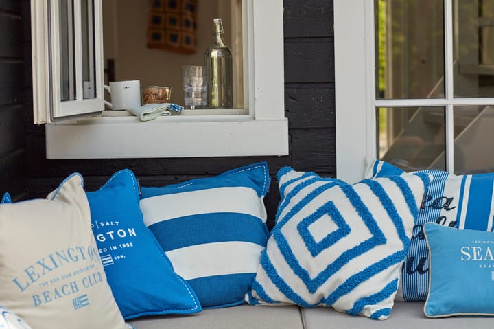 Beach Club Embroidered Kissenbezug 50 x 50cm - Beige-blau - Lexington