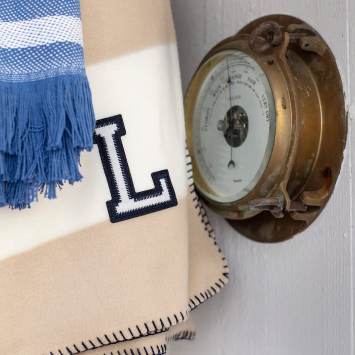 Block Striped Recycled Fleece Decke 130 x 170cm - Beige-white - Lexington