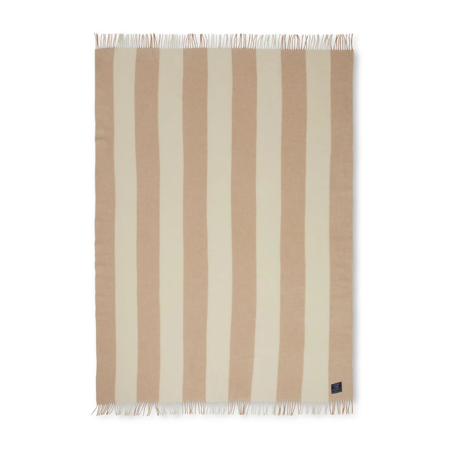 Block Striped recyclte Wolldecke 130 x 170cm, Oat-White Lexington