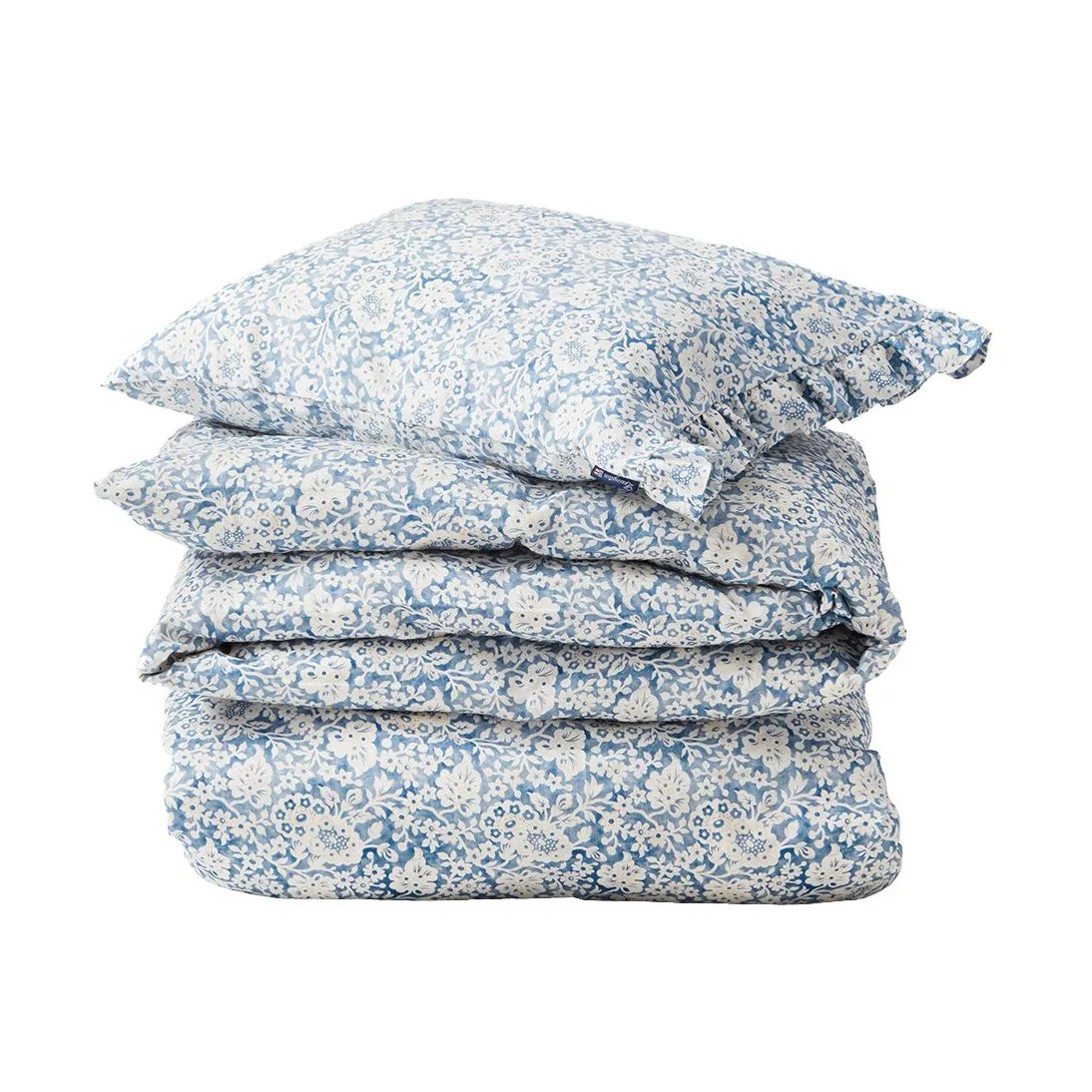 Blue Floral Printed Cotton Sateen Bettwäscheset, 50x60 cm, 150x210 cm Lexington