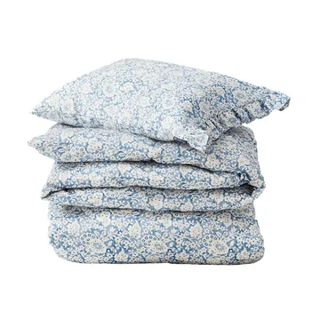 Blue Floral Printed Cotton Sateen Bettwäscheset - 50x60 cm, 150x210 cm - Lexington