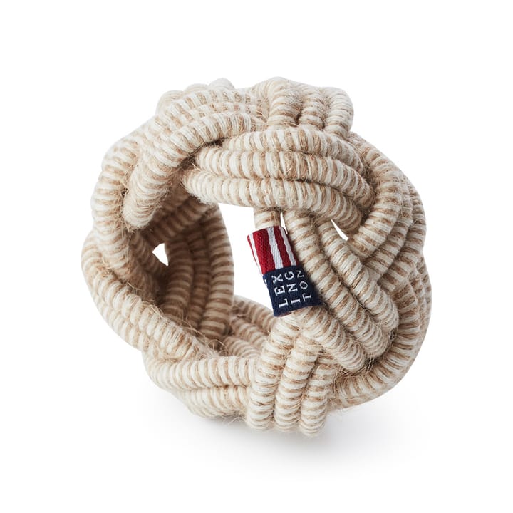 Braided Cotton/Jute Serviettenring - Beige-white - Lexington