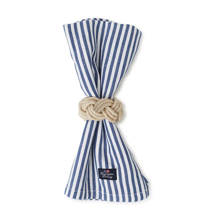 Braided Cotton/Jute Serviettenring - Beige-white - Lexington