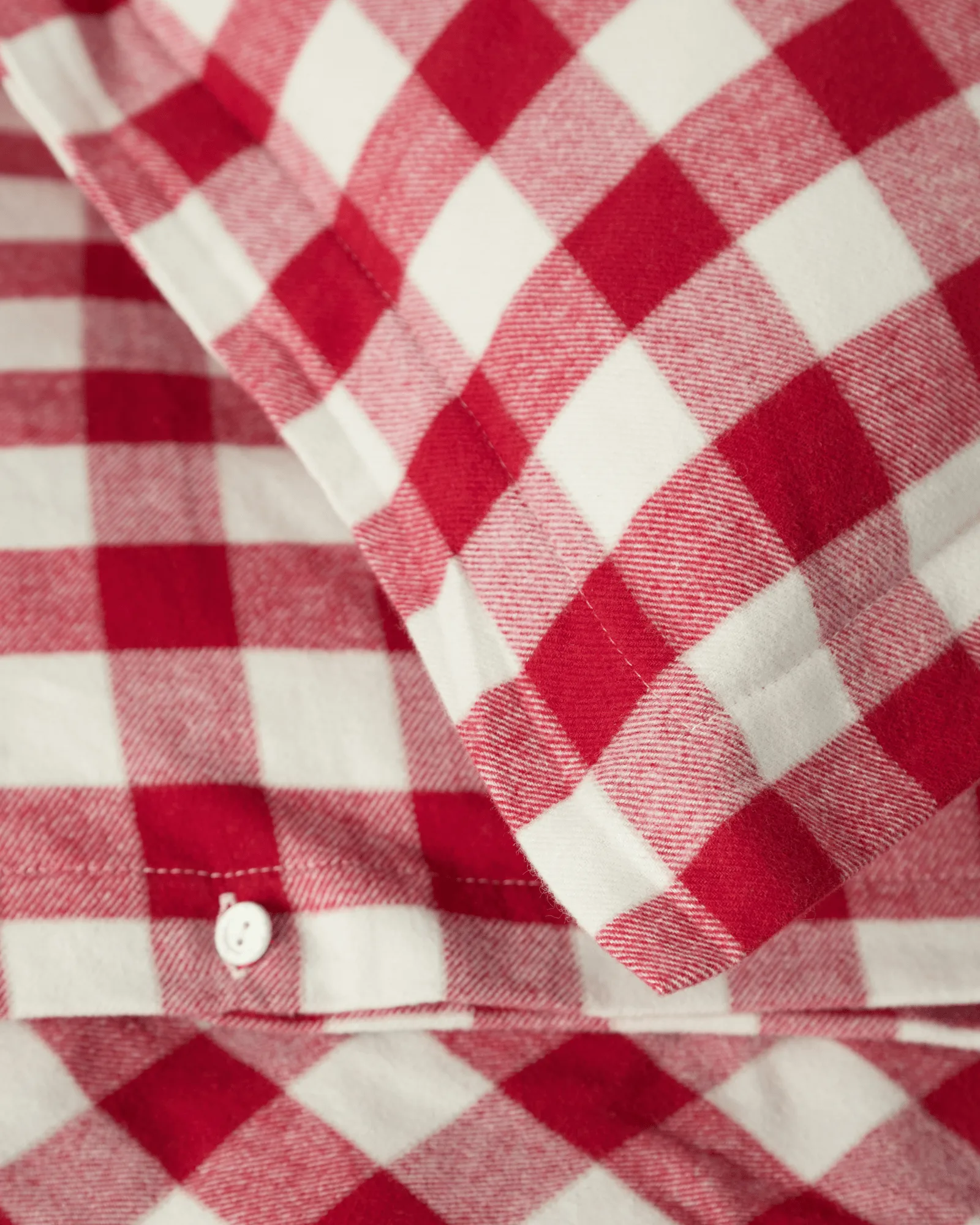 Checked Cotton Flanell Bettwäsche-Set, Rot-Hellbeige, 2-teilig 50x60 cm/220x220 cm Lexington