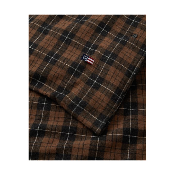 Checked Cotton Flannel Deckenbezug 150 x 210cm - Brown-dark gray - Lexington