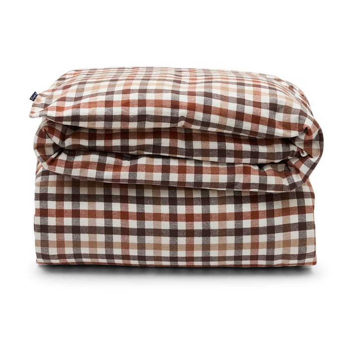 Checked Cotton Flannel Deckenbezug 150 x 210cm - Rust brown-white - Lexington