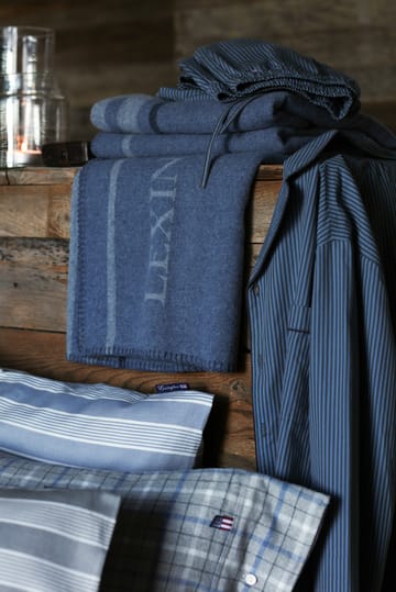 Checked Cotton Flannel Kissenbezug 50 x 60cm - Gray-blue - Lexington